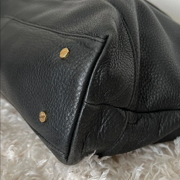 Tory Burch Black Pebbled Leather Maisey Shopper Tote